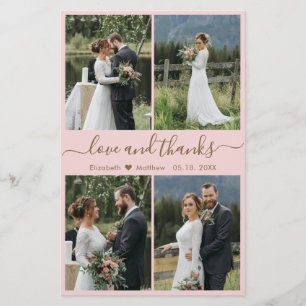 Budget Pink Gold Collage Hochzeit Vielen Dank Flye Flyer