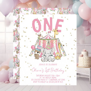 Budget Pink Karneval Circus Kid's 1. Geburtstag