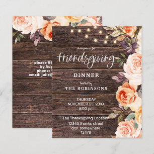 Budget Pink & Peach Floral w Lights Friendsgiving