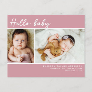 Budget Pink Photo Baby Carte de remerciements