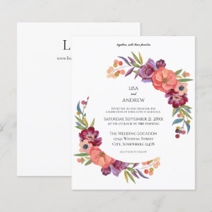 Budget Pink & Plum Tropical Floral V3 Hochzeit