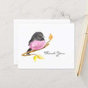 Budget Pink Robin Bird Jeden Anlaß Danke Karte