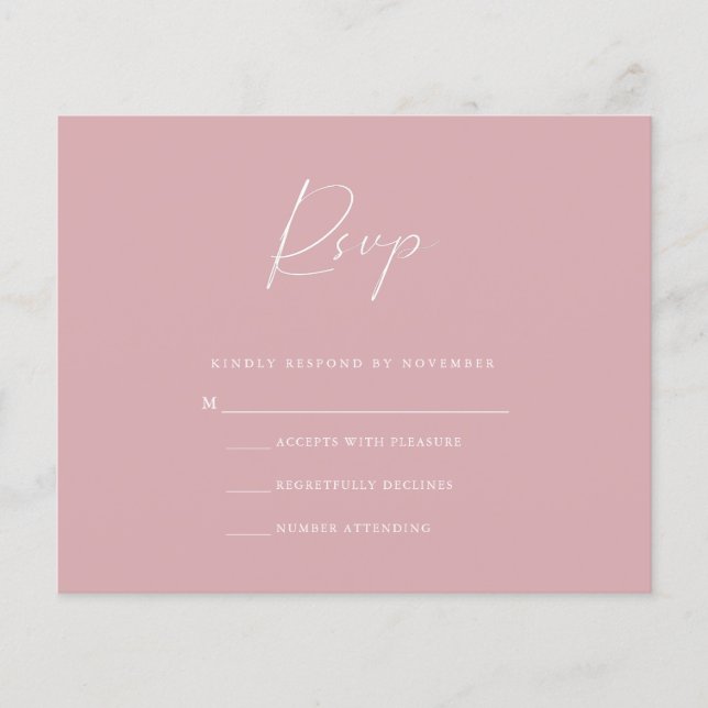 Budget Pink RSVP Karte (Vorne)