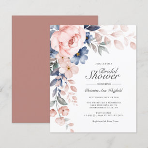 Budget Pink Script Blumendusche Einladung