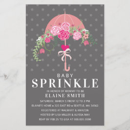 Budget Pink Umbrella Girl Baby Dusche Einladung
