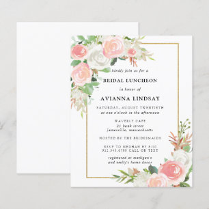 Budget Pink White Floral Bridal Luncheon