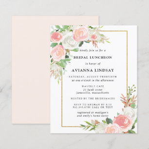 Budget Pink White Floral Bridal Luncheon