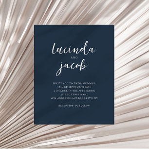 BUDGET Pinsel Script Classic Navy Blue Wedding