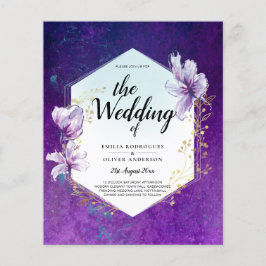 Budget Plum Lila Floral Wedite Einladung Flyer
