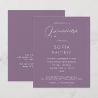Budget Plum Lila MOD Kalligrafie Quinceanera