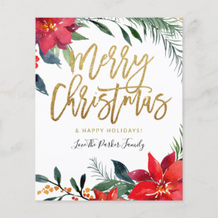 Budget Poinsettia Blumenkohl Glitzer Weihnachten F Flyer