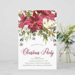 Budget Poinsettia Company Weihnachtsfeier Einladun