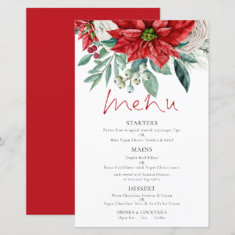 Budget Poinsettia Florals Wedding Menu