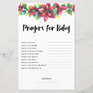 Budget Poinsettia Gebete für Babyduschkarte
