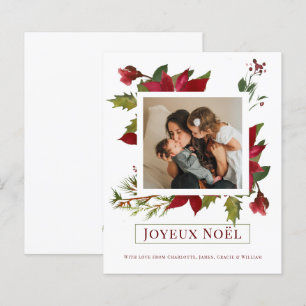 BUDGET Poinsettia Joyeux Noël Weihnachtskarte