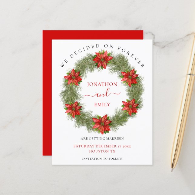 Budget Poinsettia Weihnachten Hochzeit Speichern S (Vorderseite/Rückseite Beispiel)
