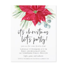 Budget Poinsettia Weihnachten Lasse Party Einladun