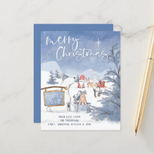 BUDGET Pôle Nord Père Noël Animaux Carte de vacanc