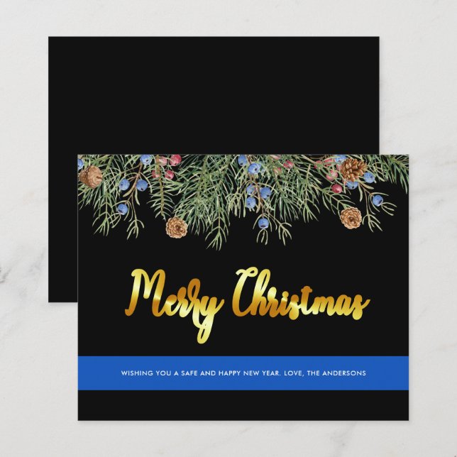 Budget Police Frohe Weihnachten Thin Blue Line Kar (Vorne/Hinten)