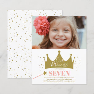 Budget Prinzessin Pink Moderne Geburtstagseinladun