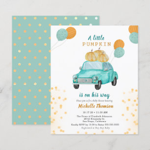 Budget Pumpkin Blue Gold Car Baby Dusche