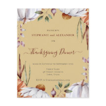 Budget Pumpkin Floral Erntedank Einladung