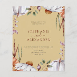 Budget Pumpkin Floral Wedding QR Code Einladung