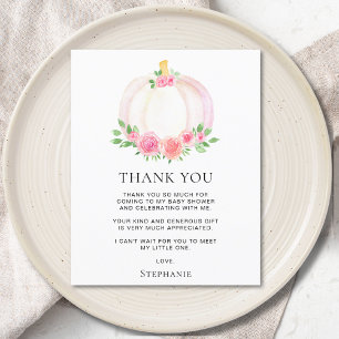 Budget Pumpkin Girl's Baby Shower Danke Karte