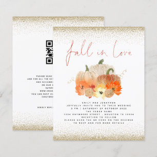 Budget Pumpkin Glitzer QR Fall in Liebe Hochzeit