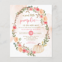 Budget Pumpkin Pink Girl Babydusche Einladung