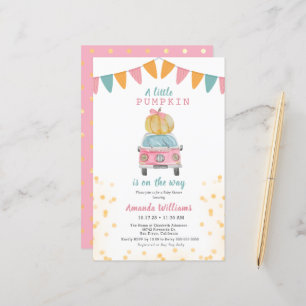 Budget Pumpkin Pink Gold Polka Dot Car Baby Dusche