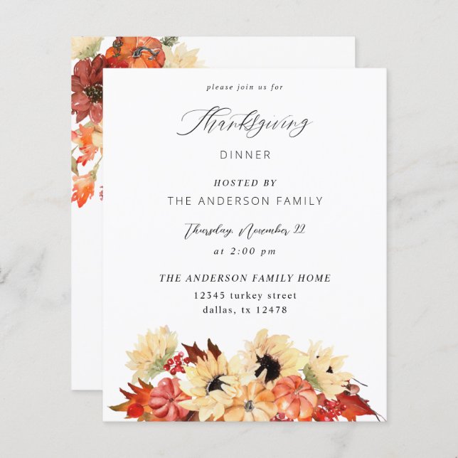 Budget Pumpkin & Sunflower Erntedank (Vorne/Hinten)