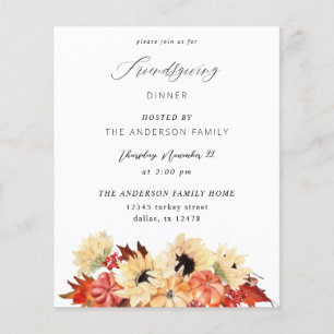 Budget Pumpkin & Sunflower Friendsgiving Flyer