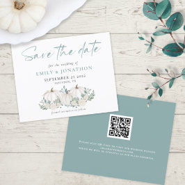 Budget Pumpkins Florals QR Wedding Save the Date