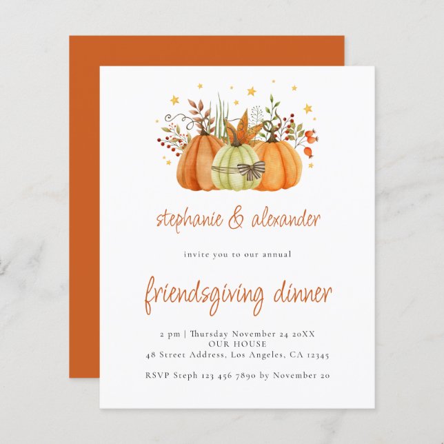 BUDGET Pumpkins Freundschaftliches Dinner Erntedan (Vorne/Hinten)