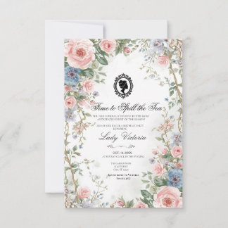 Budget Purple Florals Bridgerton Birthday Party Einladung