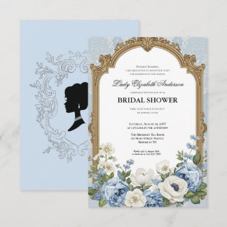 Budget purple Florals Bridgerton Bridal Shower Einladung