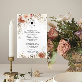 Budget Purple Florals Bridgerton Bridal Shower Einladung