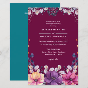 BUDGET Purple Lavender Feuilles mariage invite A9