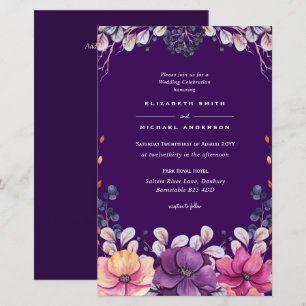 BUDGET Purple Lavender Feuilles mariage invite A9