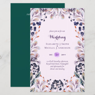 BUDGET Purple Lavender Feuilles mariage invite A9