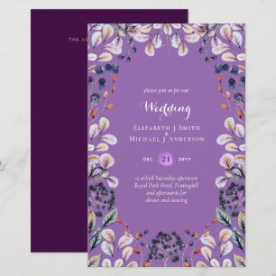 BUDGET Purple Lavender Feuilles mariage invite A9
