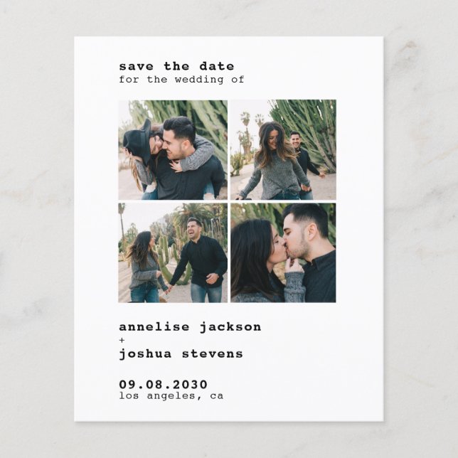 Budget QR CODE 4 Fotos Hochzeit speichern das Datu Flyer (Vorne)