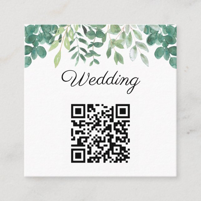 Budget QR Code Faire-part de mariage de verdure (Devant)