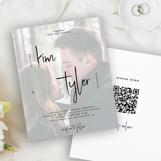 Budget QR CODE Foto Hochzeit Einladung (Von Creator hochgeladen)