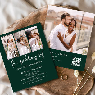Budget QR Code Kalligrafie Einladung Hochzeit