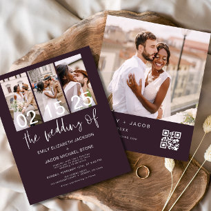 Budget QR Code Kalligrafie Einladung Hochzeit