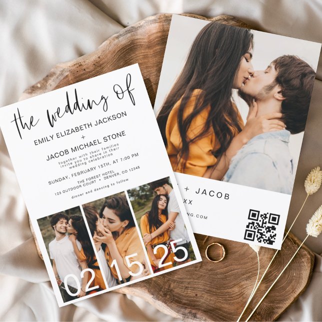 Budget QR Code Kalligrafie Einladung Hochzeit (Von Creator hochgeladen)