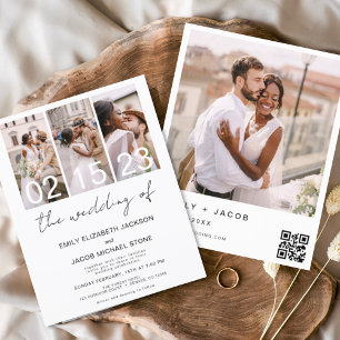 Budget QR Code Kalligrafie Einladung Hochzeit