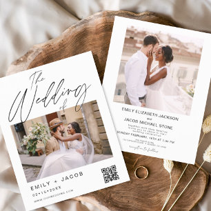 Budget QR Code Kalligrafie Einladung Hochzeit Flyer